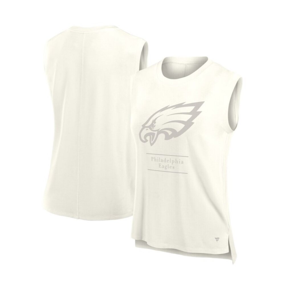 Philadelphia Eagles Womens Sleeveless White Fanatics T-Shirt Officially Licensed
